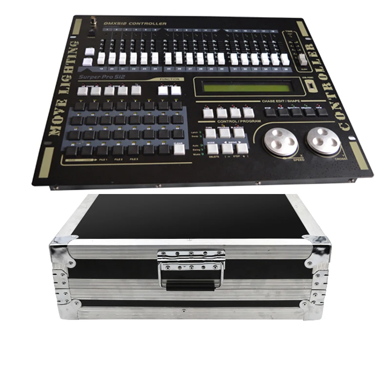 Super Pro 512 Controller with Flycase Net.do Console Built-in Program Stage Lighting Mixer Club Party Table