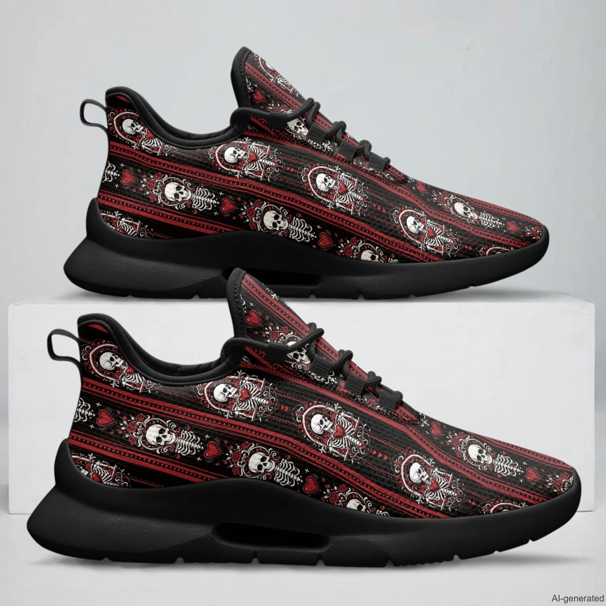 XIXIRIMIDO Casual Sneakers Lace-up Casual Shoes Nice Non-slip Nursing Sneakers for Woman Male Nurse Shoes Skull 35-48