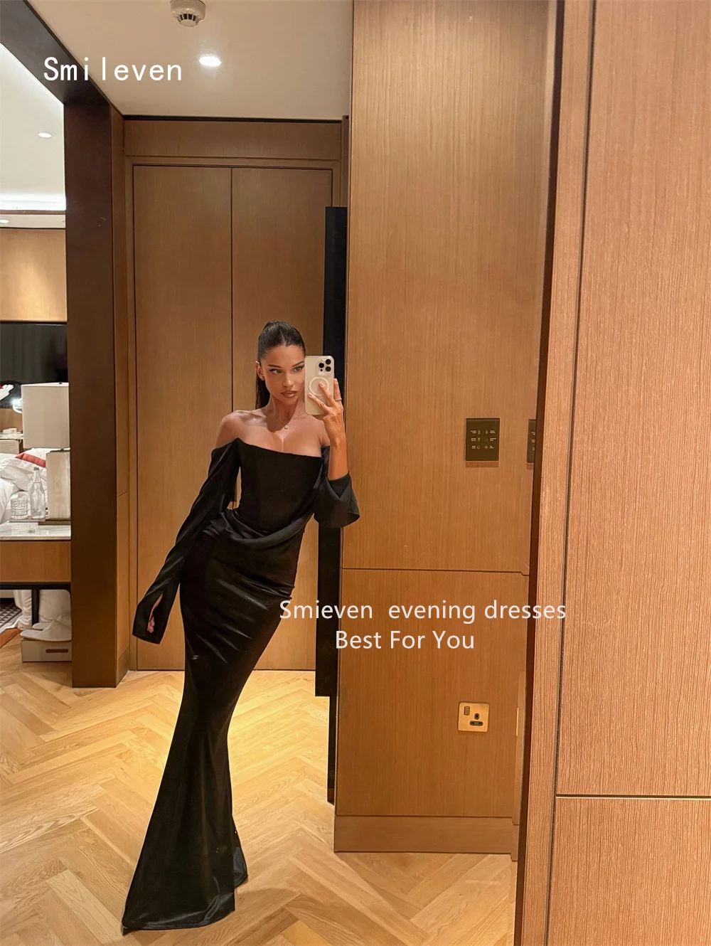 สมายล์เวน ลักชัวรี บอดี้คอนชุดราตรีนางเงือกเซ็กซี่ชุดปาร์ตี้ปิดไหล่ชุดโอกาสที่เป็นทางการที่ปรับแต่งได้ 2026