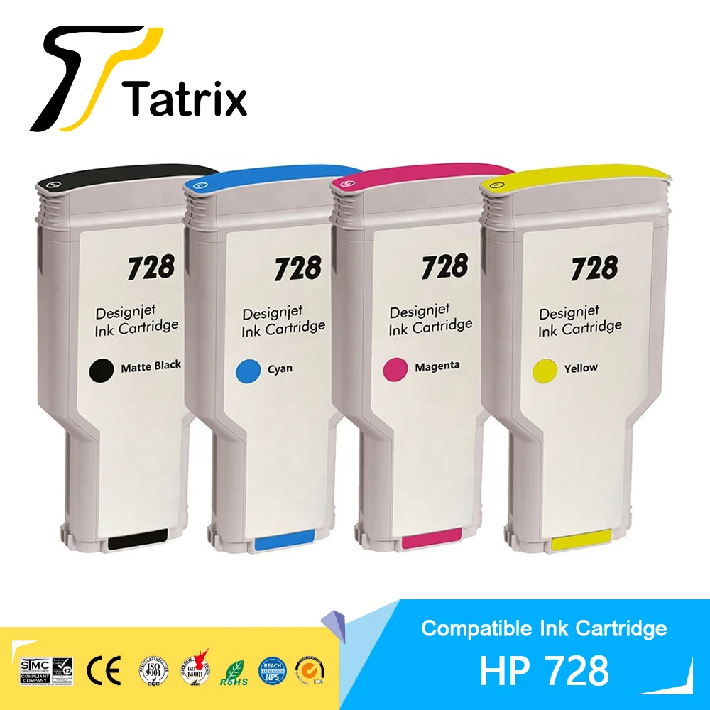 

Tatrix 728 ink cartridge Premium Color Compatible Printer Inkjet hp 728 Ink Cartridge for HP DesignJet T730 T830 Printer