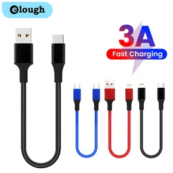 USB C 타입 고속 충전 데이터 케이블, 짧은 휴대용 USB C 번개 케이블, 아이폰 파워 뱅크 전화 와이어 충전, 0.25m