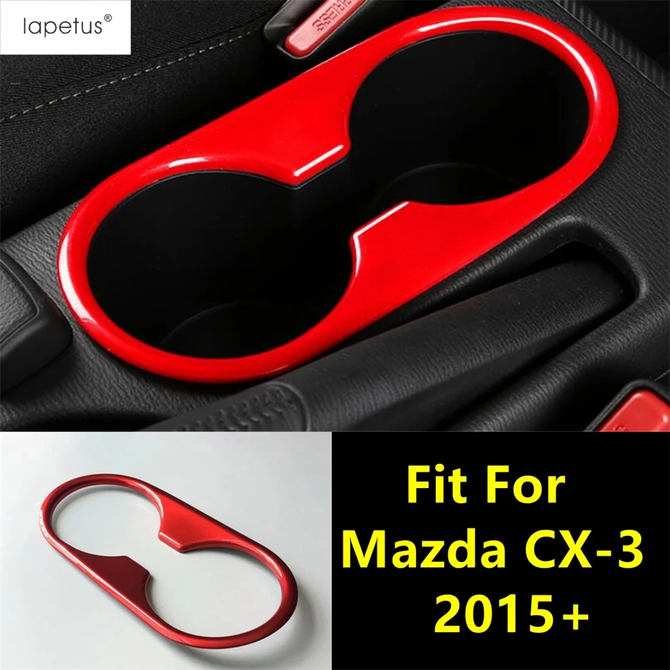 

Central Control Front Water Cup Holder Frame Decoration Cover Trim For Mazda CX-3 CX3 2015 - 2021 ABS Red Accessories Interior