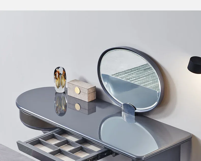 B Makeup table light luxury bedroom simple modern makeup mirror light luxury advanced storage integrated cabinet