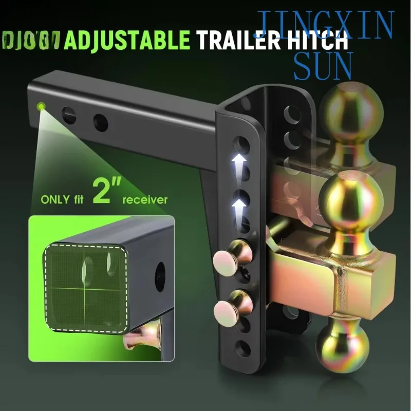 Newly designed car tow bar 50mm adjustable trailer hook tow ball mounting receiver for 4x4 trailer bars