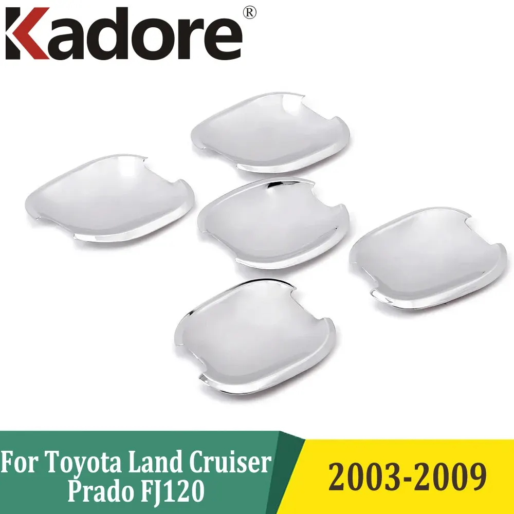 Chrome Side Door Handle Bowl Cup Cover For Toyota Land Cruiser Prado FJ120 2003-2008 2009 Trim Car Stickers Acceessories