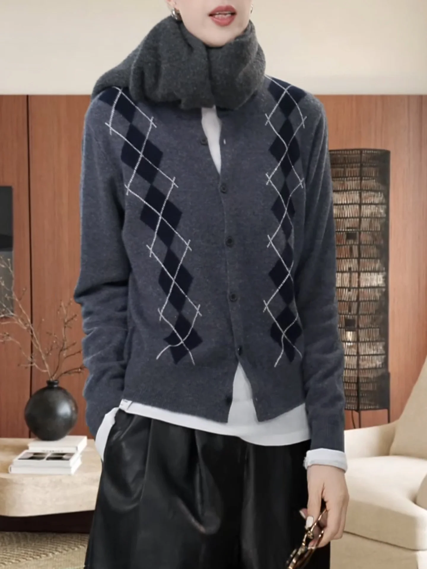 

Модный крупногабаритный вязаный кардиган без застежки для женщин, яркий цветной, осенне-зимняя новинка, пальто-кардиган