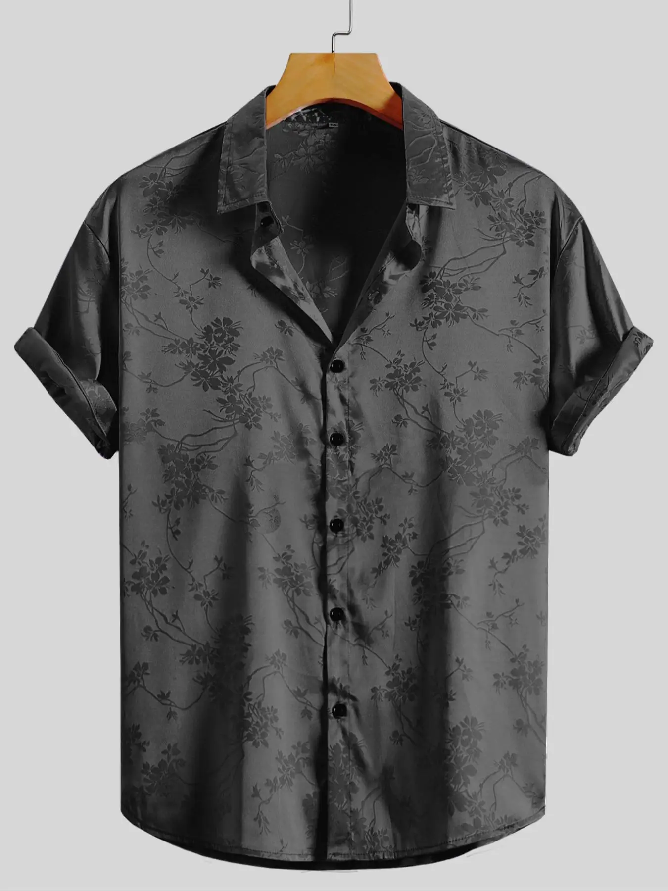 Men's Casual Summer Embroidered Shirt Short Sleeve Button down Beach Shirt