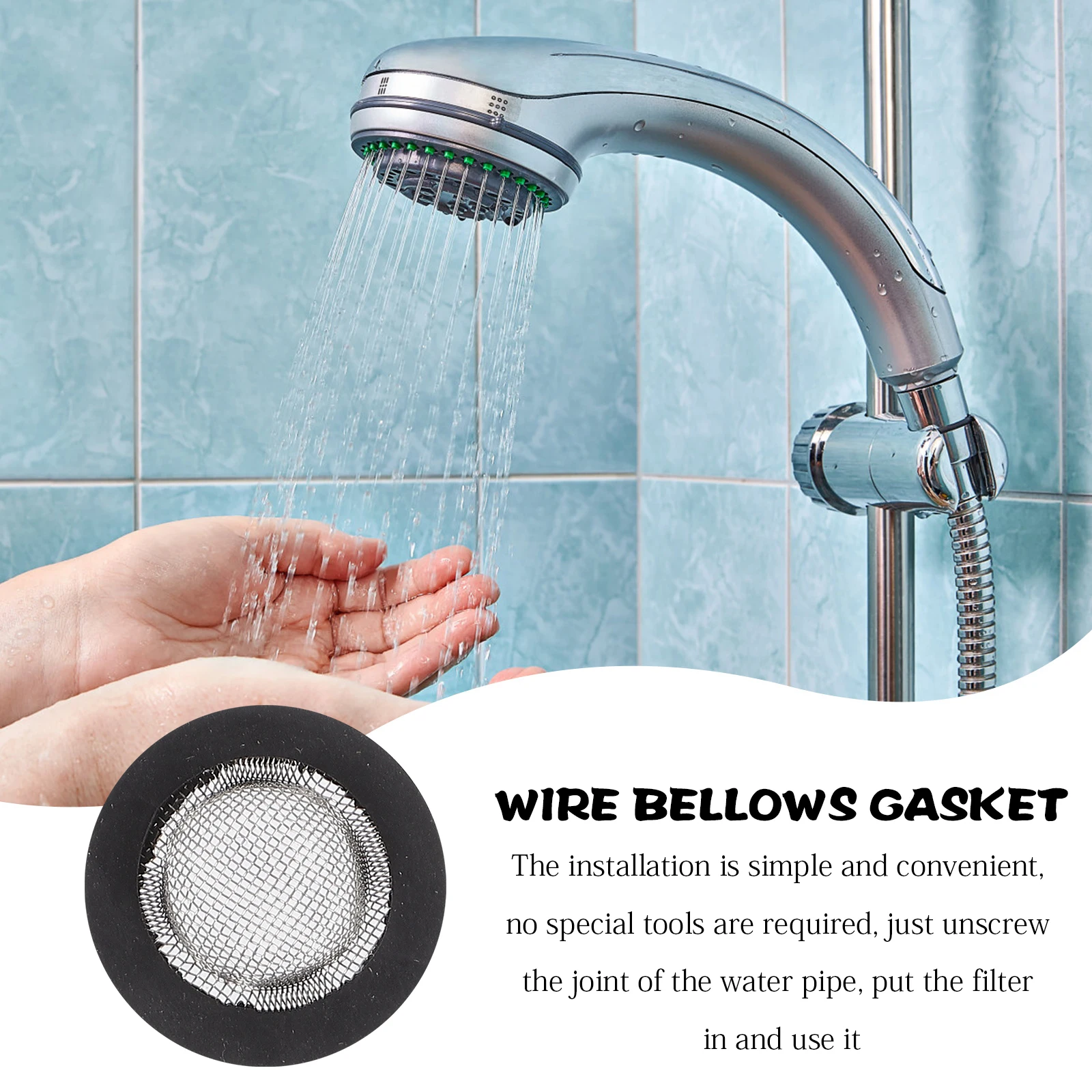 

50pcs Rubber Sealing Washers Garden Hose Connector Hose Filter Washers With Screen Durable Stainless Steel Flat Washer For