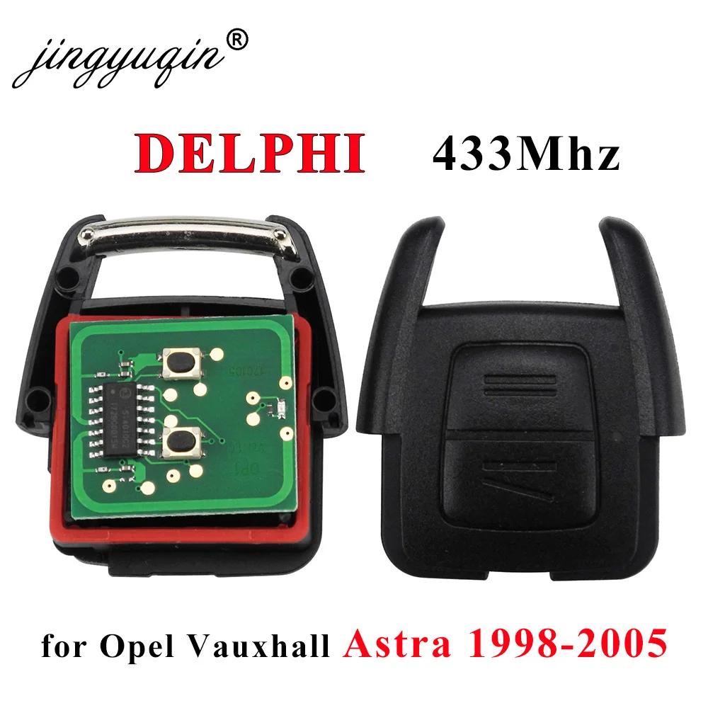 jingyuqin 2 Buttons 433Mhz Fob Remote Car Key For Opel DELPHI Vauxhall Astra 1998-2005 No Chip Control