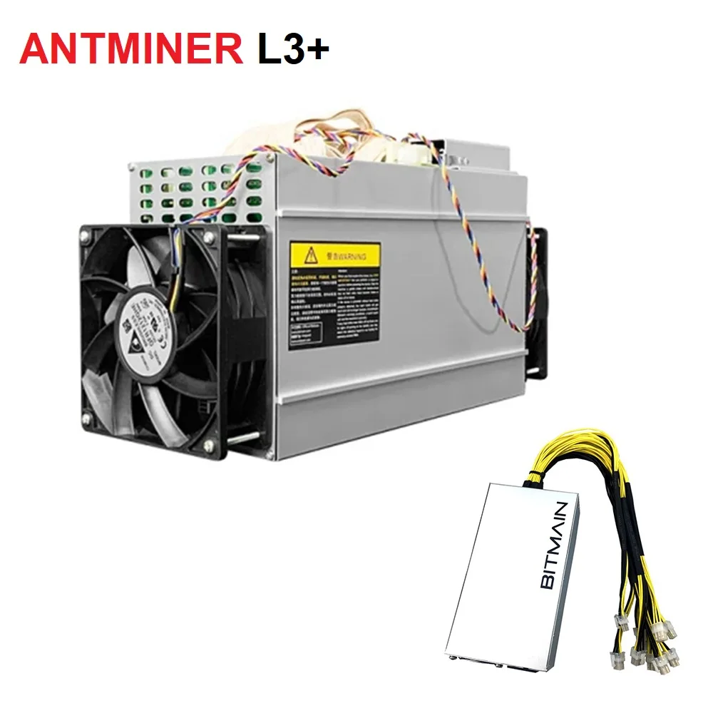 L'elettricità gratuita consiglia Bitmmin Antminer L3 Plus Mining Machine L3 + 504Mh/s con alimentatore Antminer Miners L3 Plus