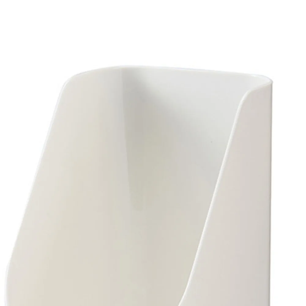 PP Makeup Brush Holder White Trapezoid Shape Tea Bag Organizer Multipurpose Space Saving Vanity Organizer Vanity Table