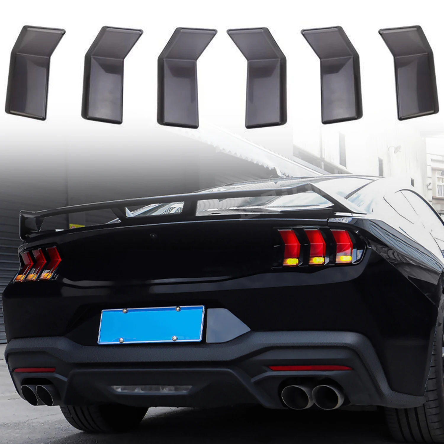 

Автомобильные аксессуары, пригодные для Ford Mustang 2024 2025, ABS, дымчатый черный задний фонарь, декоративная крышка, накладка, наклейки на задние фонари