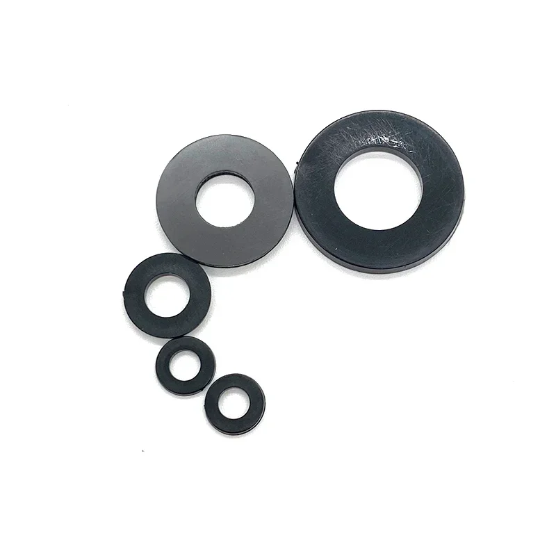 M2 M2.5 M3 M4 M5 M6 - M20 Czarna nylonowa płaska podkładka dystansowa Pierścień uszczelniający do śruby śrubowej