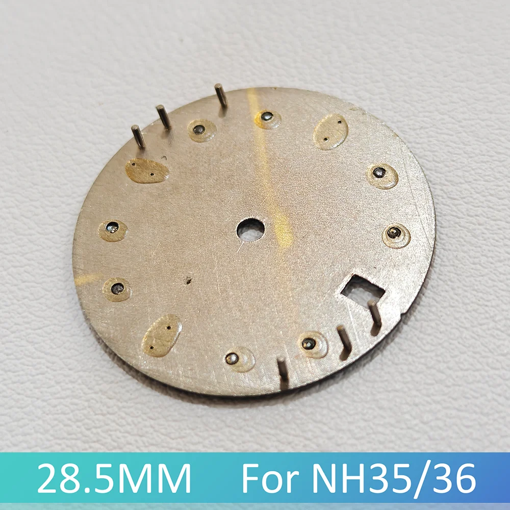 Quadrante da 28,5 mm quadrante con motivo a squame di pesce per NH35/36 quadrante con calendario singolo C3 accessori per orologi luminosi verdi Sostituisci le parti