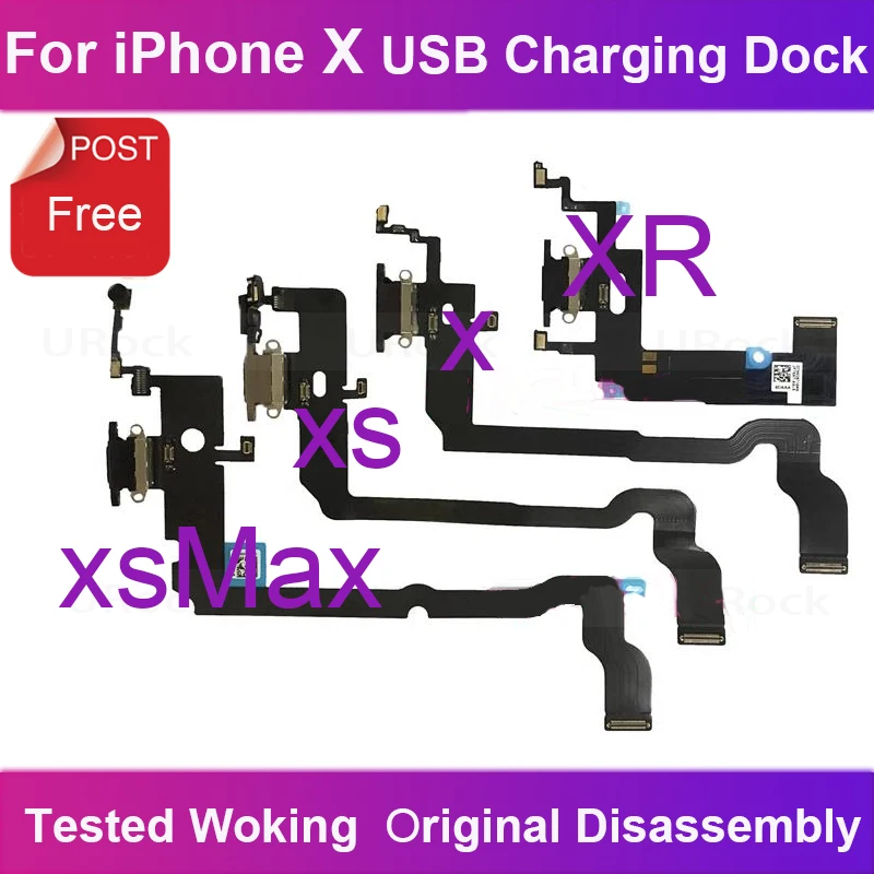 Original Dock Connector for iPhone XR X Charging Port Flex Cable Replacement for iPhone Xs Max USB Charger Dock Board Connector