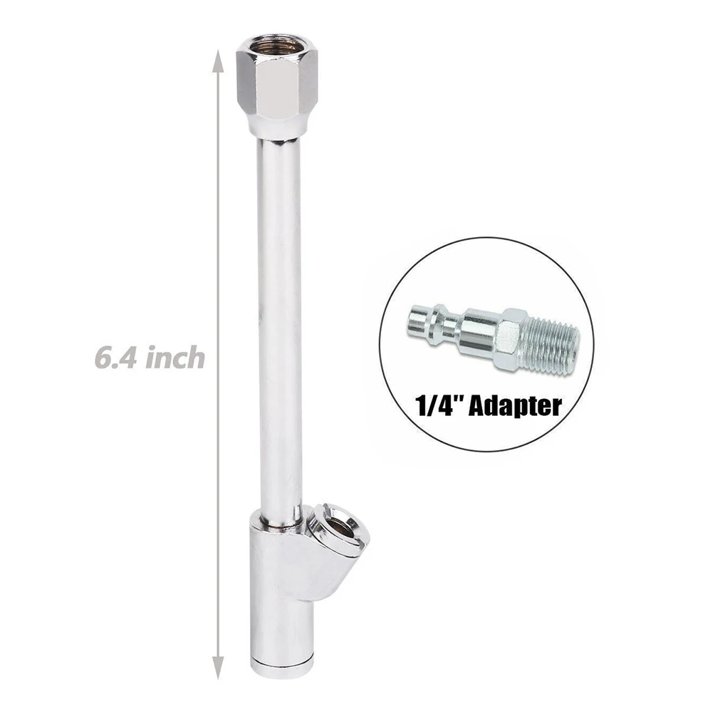 Stainless Steel Air Chucks 2 In 1 Heavy Duty Dual Head Chuck Inflator Tool For Truck RV Bus Quick-Plug 1/4\