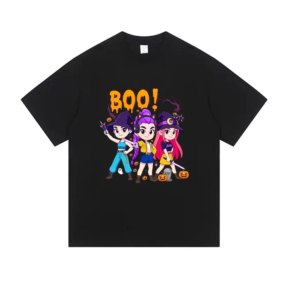 

Movie Kpop Demon Hunters Rumi Mira Zoey T-shirt Male Happy Halloween Style T Shirts Men Women Fashion Vintage Oversized Tshirt
