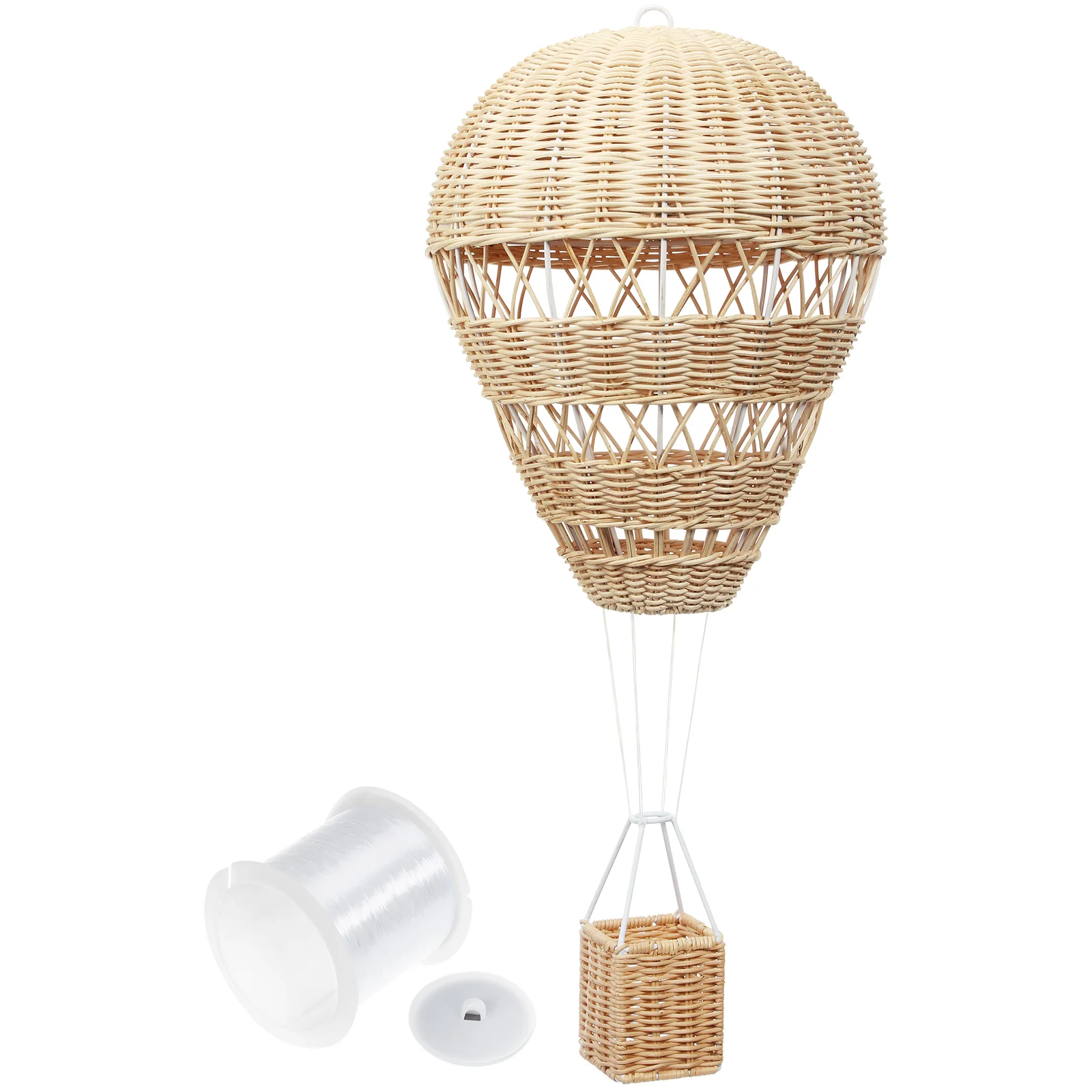 

Props Rattan Woven Hot Air Balloon Child Toys for Babies Decorative Wicker Basket Iron Wire Real Pendant