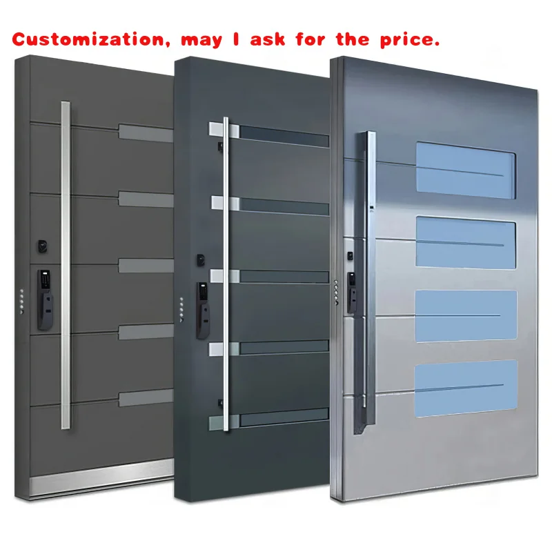 

custom.Custom Modern Luxury Aluminum Steel Pivot Entrance Front Entry Door Hotels Halls Malls Glass MDF Hot Exterior Style