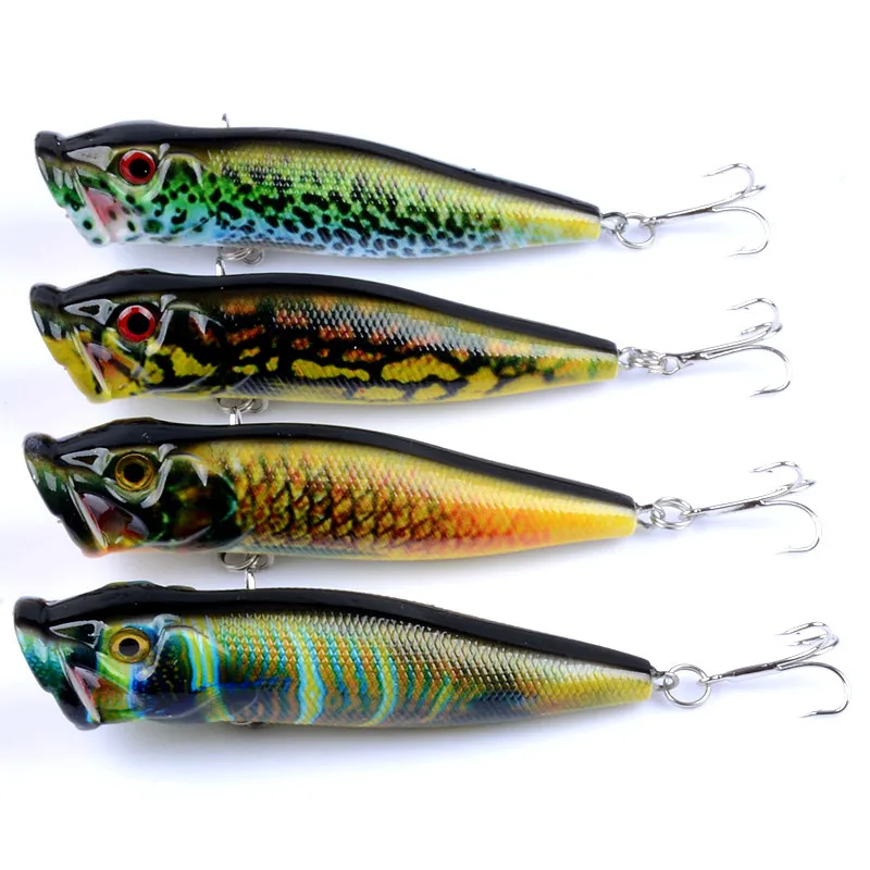 

4pcs/pack 9.5cm/12g Fish Bait Color Painting Series Bionic Lures Wave Party Surface System Fishing Gear Accessories