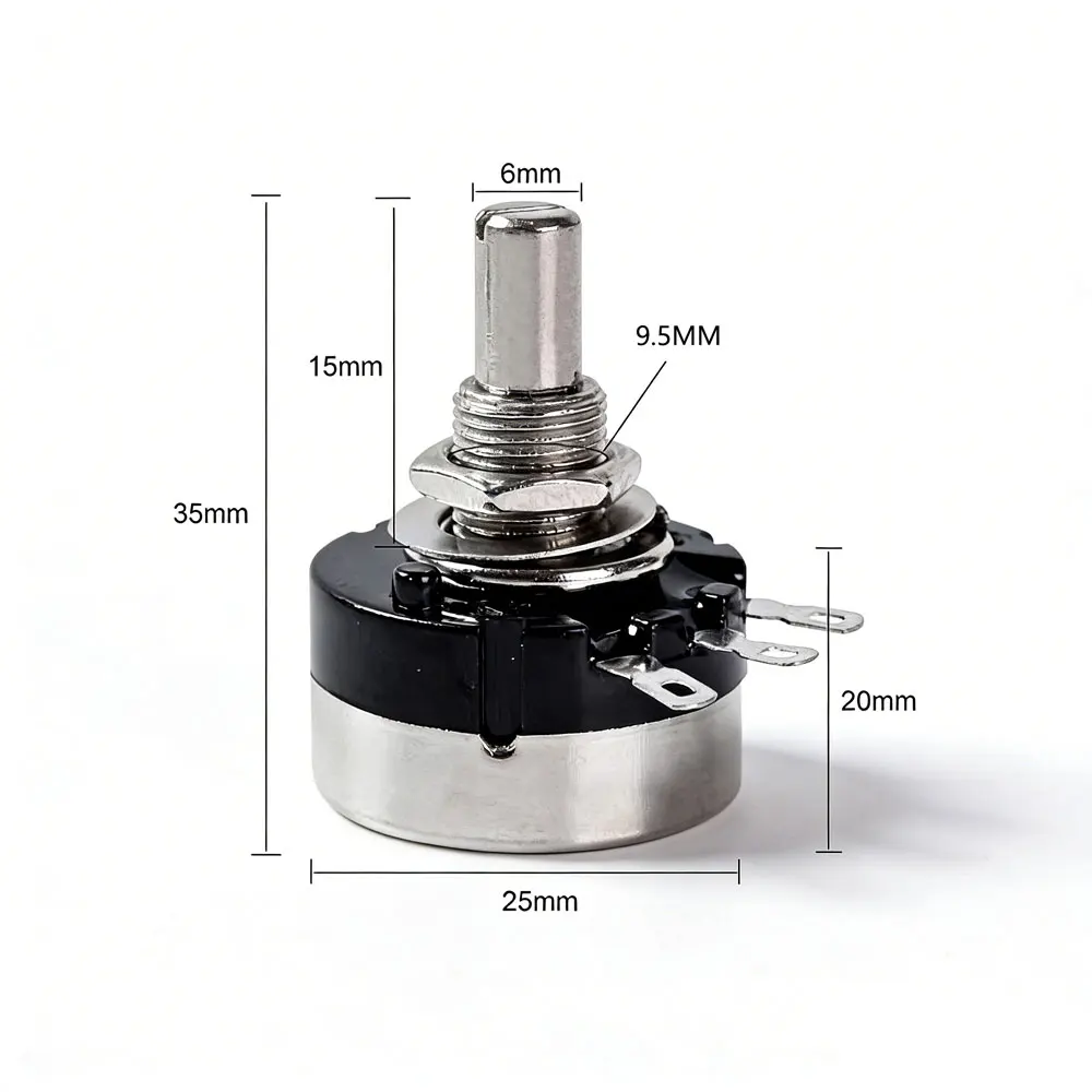 5PCS RV24YN20S 1K 2 5K 10 20 50 100R 20K 500 1M ohm 101 B102 103 104 B202 203 Single Turn Carbon Film Rotary Taper Potentiometer