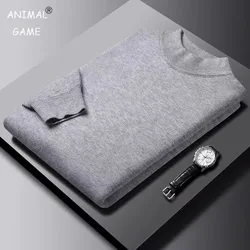 Men's Solid Color Half Turtleneck Pullover Sweaters Long Sleeve Solid Color Streetwear Autumn Breathable Knitted Sweater Men