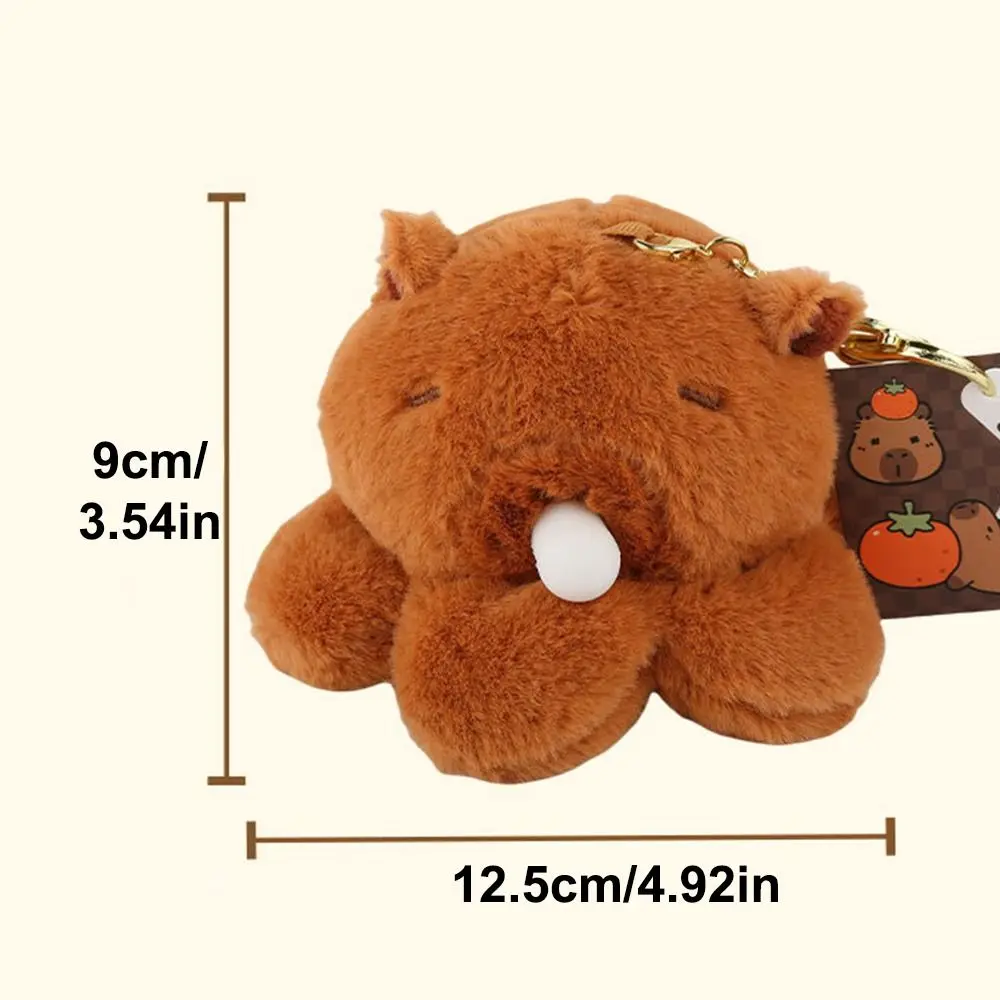 New Octopus Blowing Bubbles Capybara Doll Keychains Cartoon Cute School Bag Pendant Plush Gift Plush Keyring