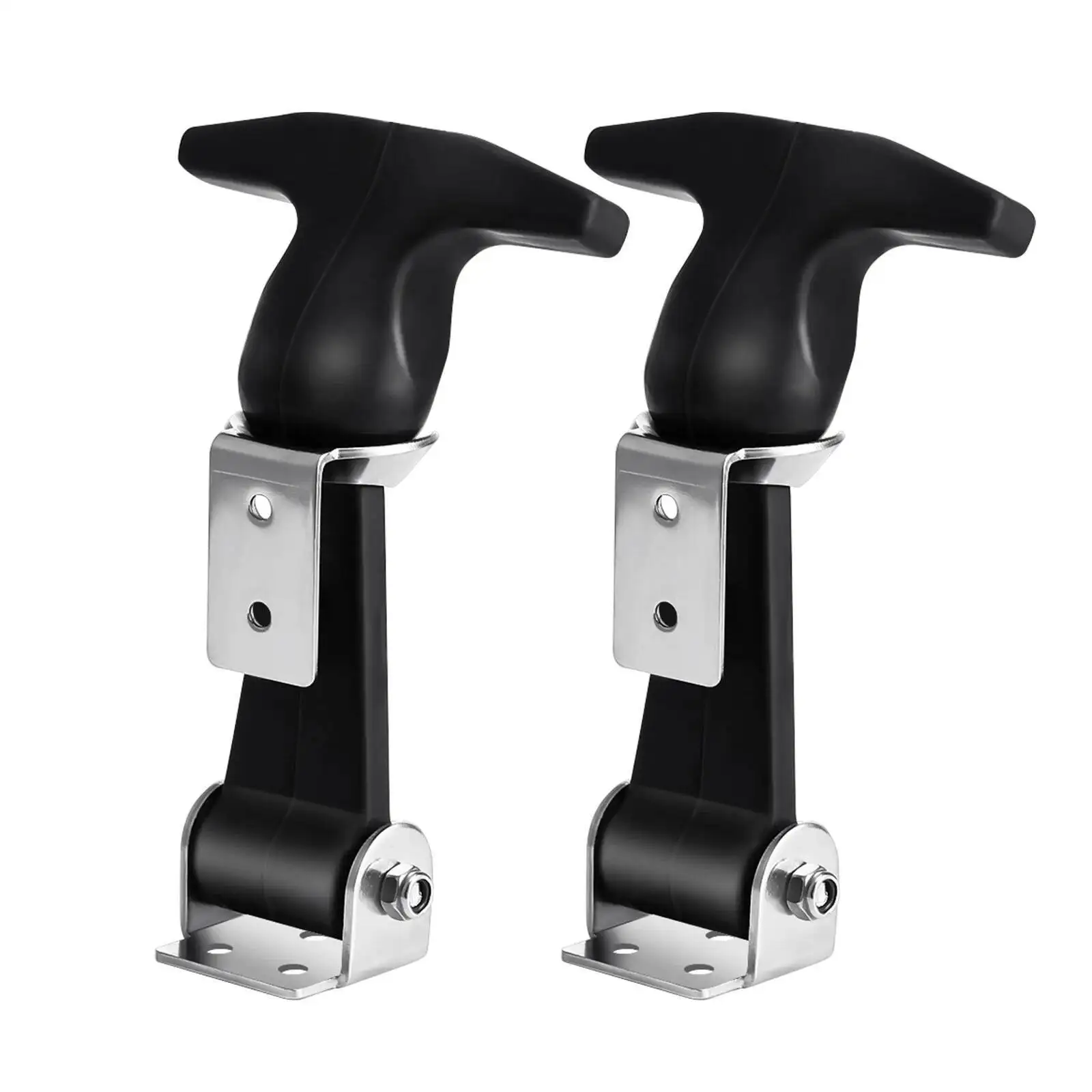 

2 Pcs T-Handle Curved T Handle Stainless Steel Rubber Latch Draw Tool Box Cooler Door Catch Hasp Hood Hardware Truck