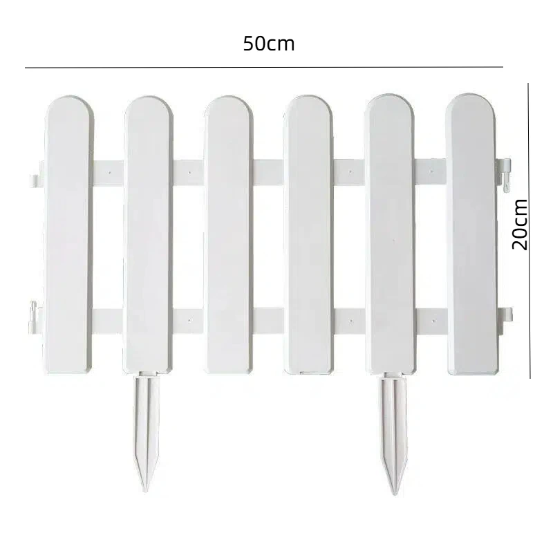 Lot de 5 clôtures de jardin en piquets blancs, bordures décoratives pour pelouses, parterres de fleu