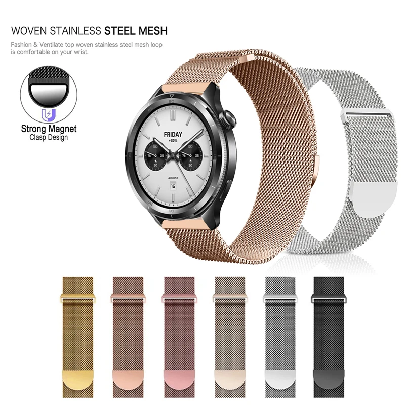 Ремешок из нержавеющей стали 22 мм, дышащий миланский ремешок для Xiaomi Watch S4 S3 S2 S1/цвет 2