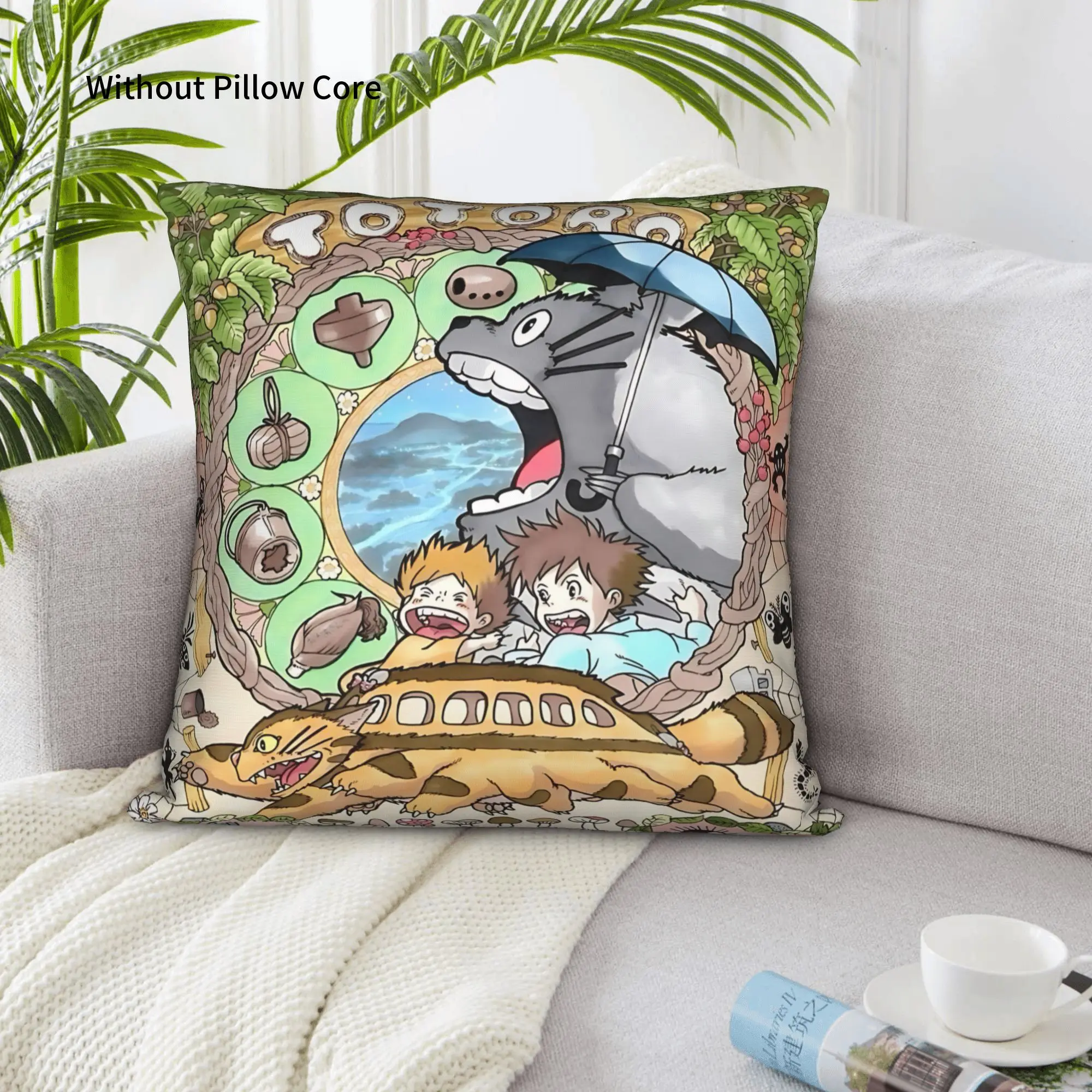 1PC Anime My Neighbor Totoros Pillow Case Double-Sided Printing  Sofa Cushion Bedroom Bedside Pillow
