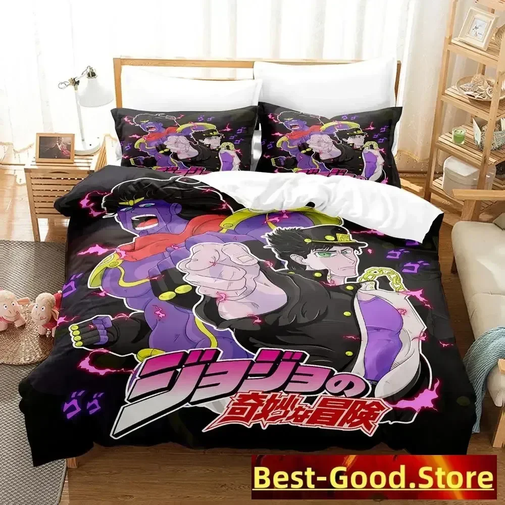 New jojo Bizarre Bedding Set Cartoon Anime three-piece set Adult Kid Bedroom Duvetcover Sets 2023 conjunto de cama ropa cama