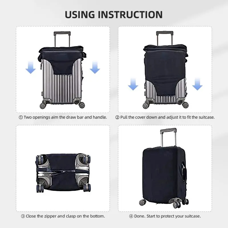 Juste de Protection artificiel astique pour Bagages, Motif de Carte Imprimé, Fermeture Éclair Imbibée pour Runner, Sac de 32 Pouces, Juste de Valise