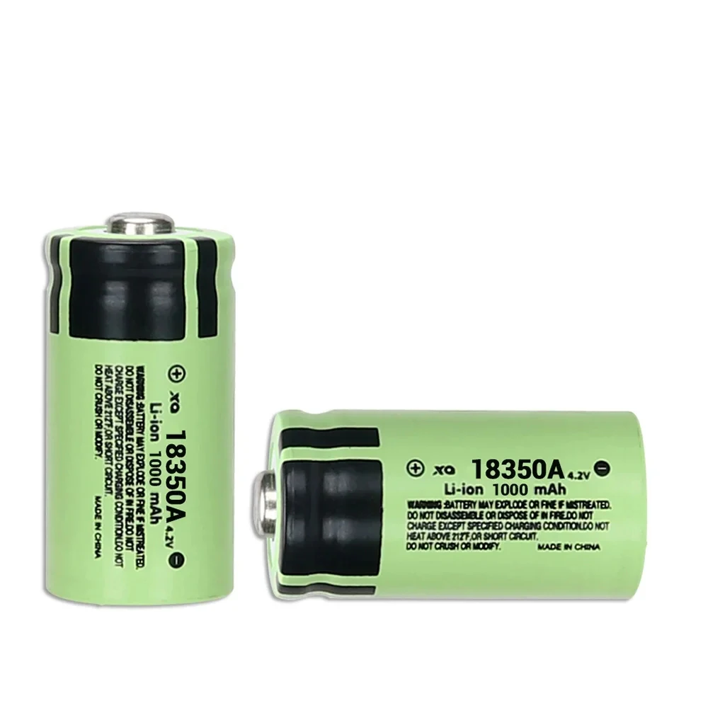 Brand New 100% Original 18350 Battery 4.2V 1000mAh Discharge 18350 Li-ion Battery Rechargable Battery with Free LED Flashlight