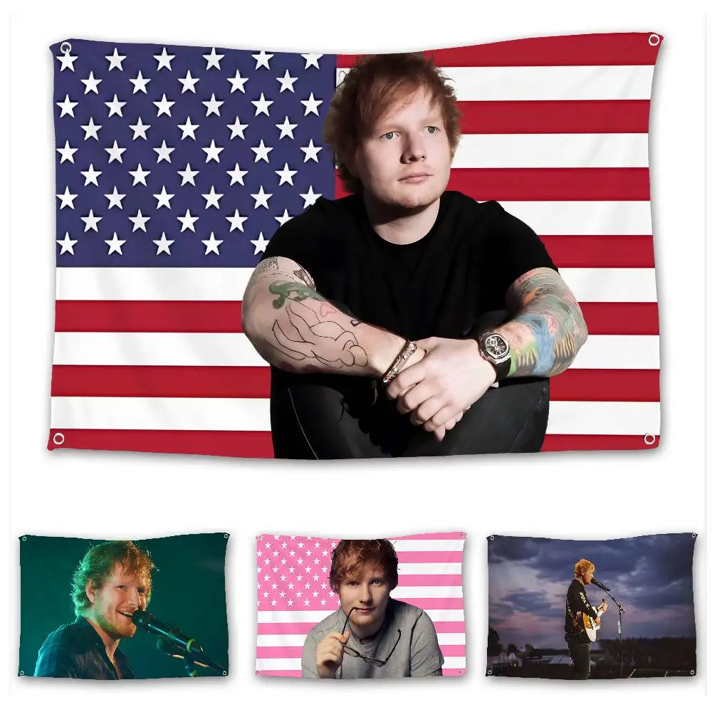 

USA Ed S-Sheeran Singer High-Quality Flag Tapestry Banner Bedroom Living Room Bar Party Wall Decor Outdoor Use
