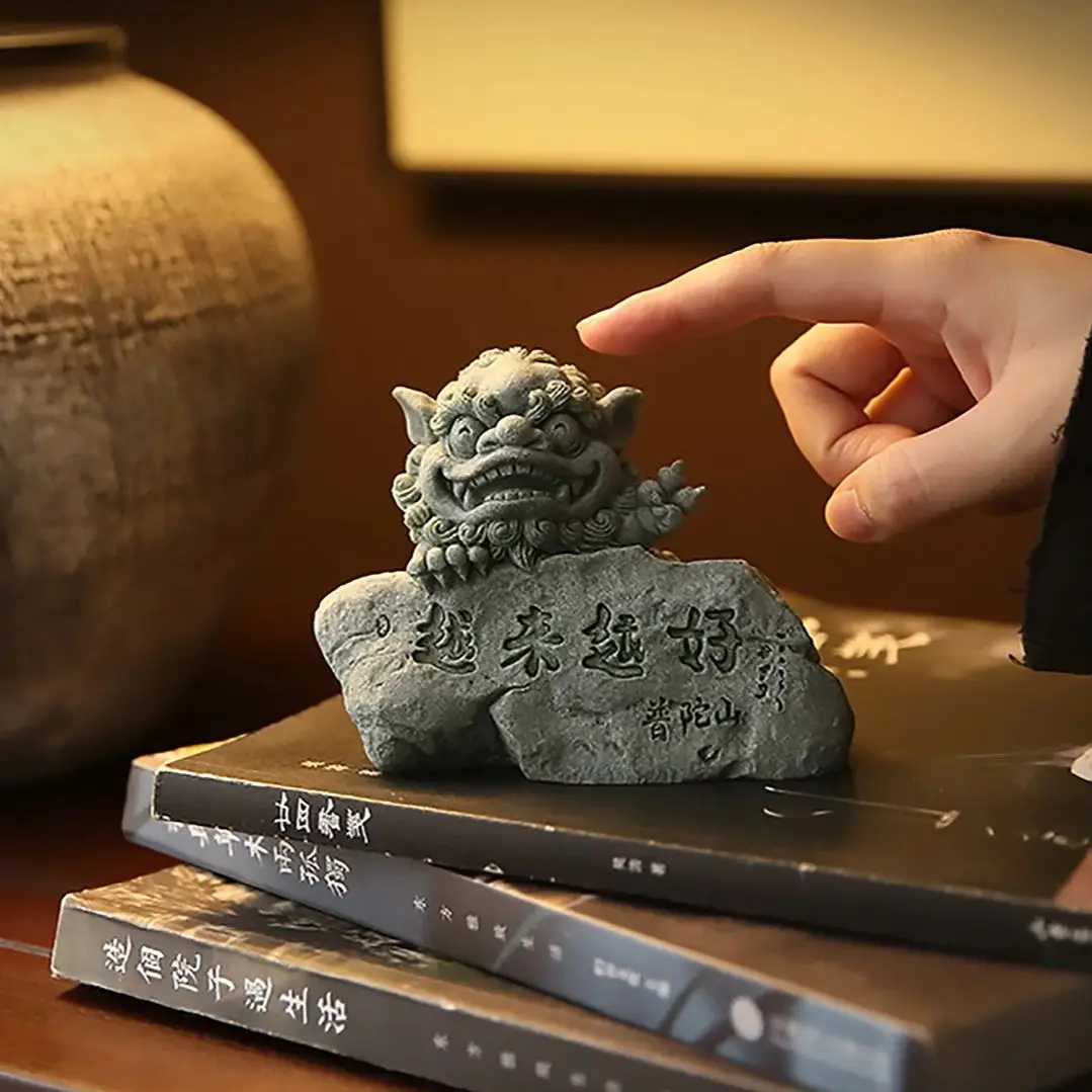 

Sandstone Zen Monk Figurine Handmade Stone Sculpture Modern Meditation Decor for Home Office Desk Gift