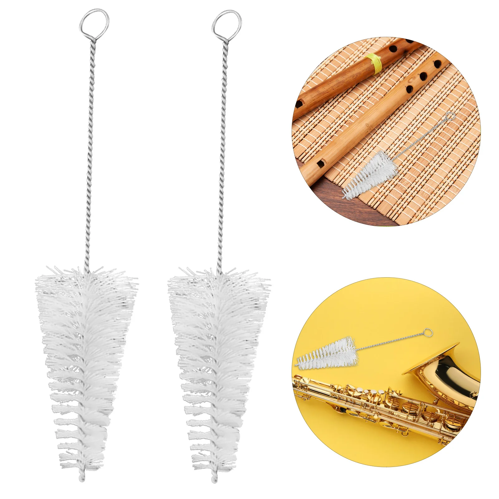 

2pcs Saxophone Mouthpiece Cleaning Brush for Clarinet Durable Nylon Practical Tool Wind Instruments Home Essentials