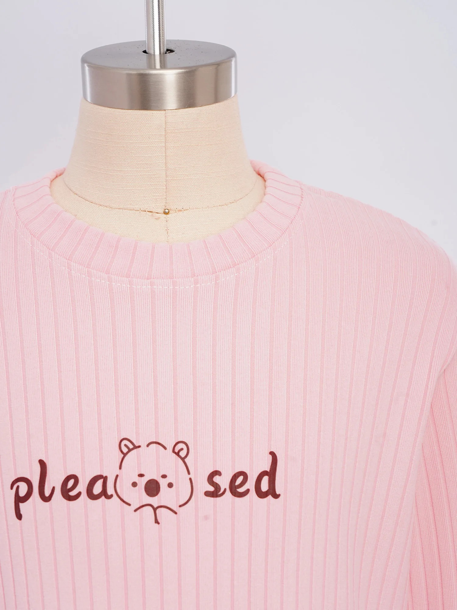 Set Pakaian Dalam Termal Bergaris untuk Anak Perempuan, Pakaian Rumah, Pakaian Santai, Pakaian Tidur, Atasan Pullover Lengan Panjang dengan Celana untuk Pakaian Kasual Sehari-hari