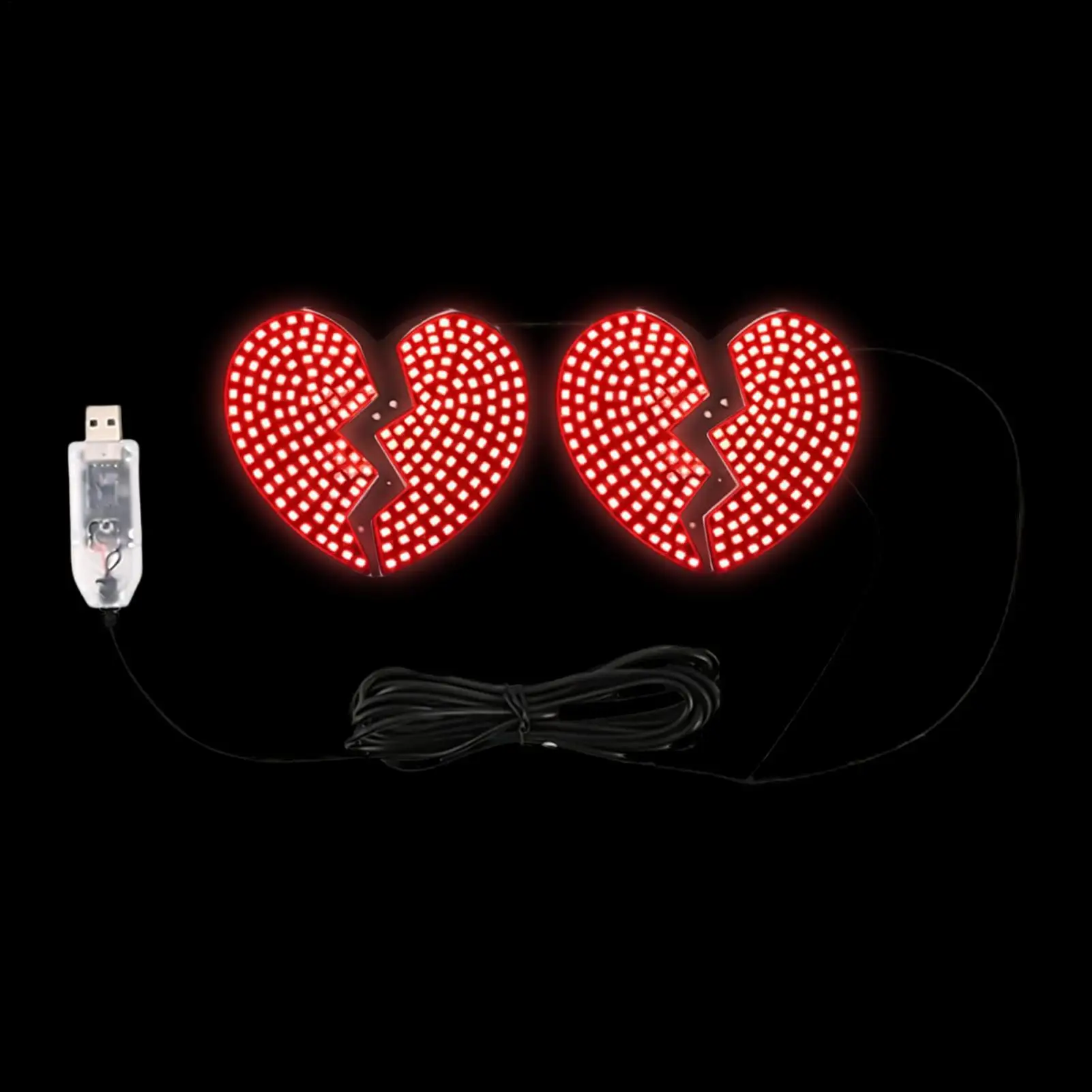 Car Back Window Light Love Heart Shape Car Rear Window Warning Lights Car Interior Atmosphere Lights For  SUV RV Sedan Truck