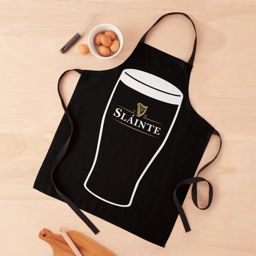 

Slainte Irish Drink Apron Home Supplies Kitchen accessories Waterproof women Kitchen Household Items Apron