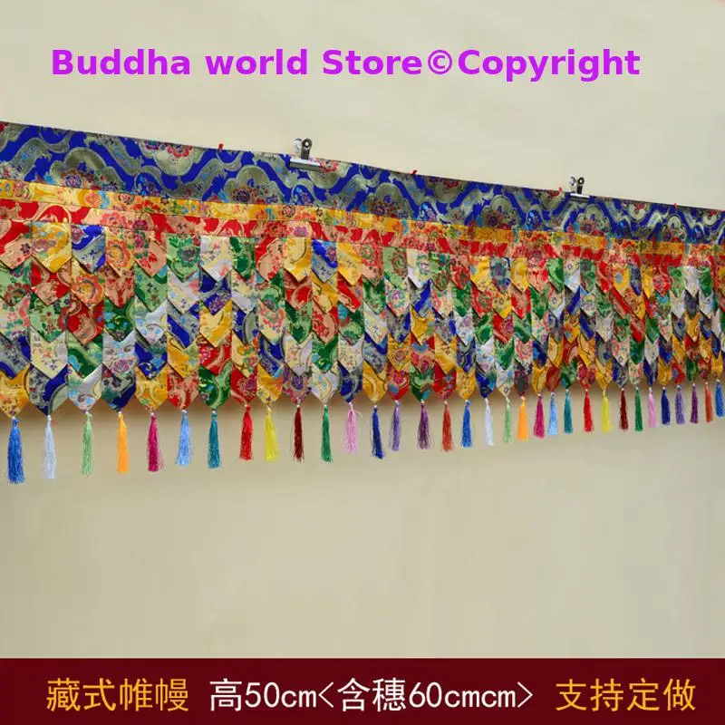 2025 long Wholesale Buddhist supply Buddhism HOME Temple buddha hall Wall enclosure Deco Enclosing Tapestry draperies curtain