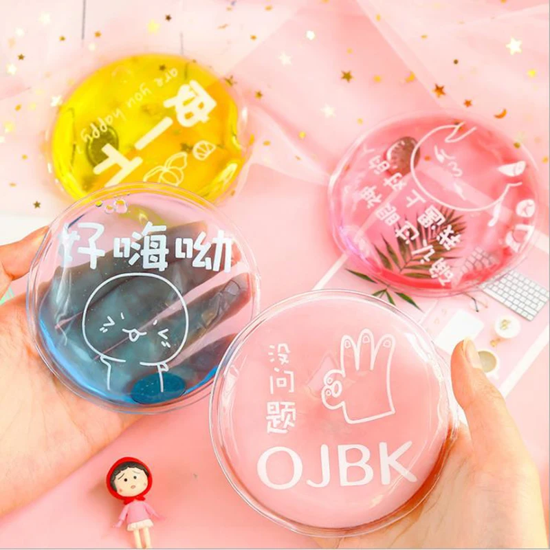 1PCS Winter Reusable Gel Hand Warmer Cute Word Print Instant Heating Pack Warmer