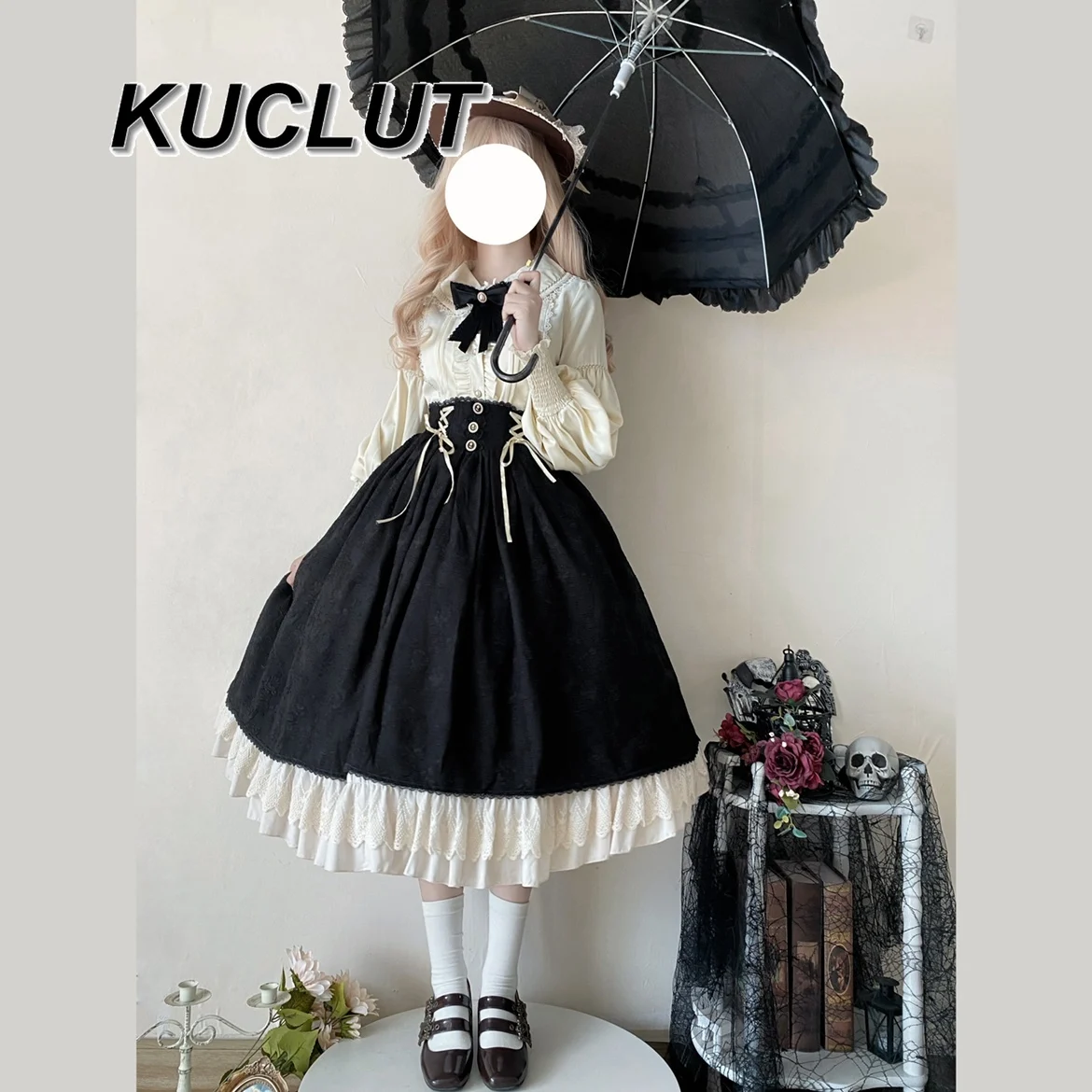 Lolita Style Sweet Doll Collar Long-sleeved Shirt Retro 2025 New Spring Autumn Women's Tops Fashion Elegant Casual Blouse