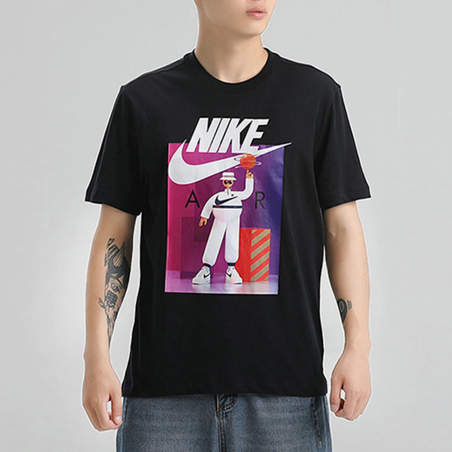 Nike genuine Sportswear new men's black skin friendly short sleeved T-shirt CW0411-010