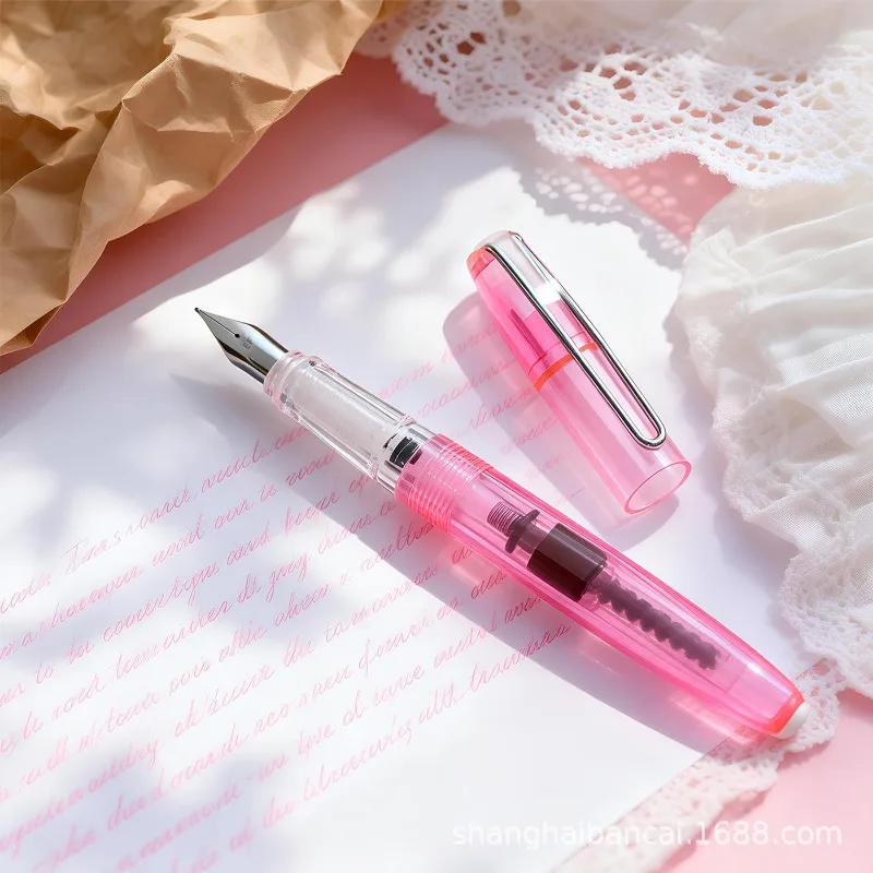 

BANMI Colorful Transparent Fountain Pen Multi-hued Ergonomic for Correct Posture Writing Pen Stationery School Office Supplies