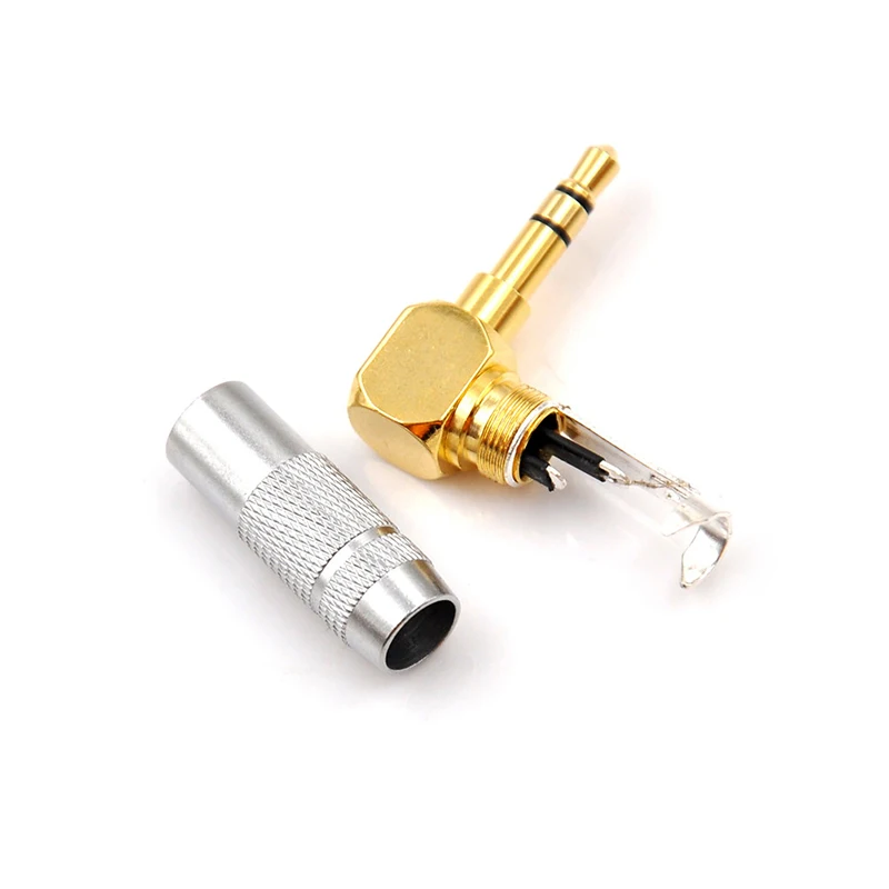 Connettore adattatore Audio Jack a saldare maschio a 3 poli da 3.5mm all'ingrosso 90 gradi