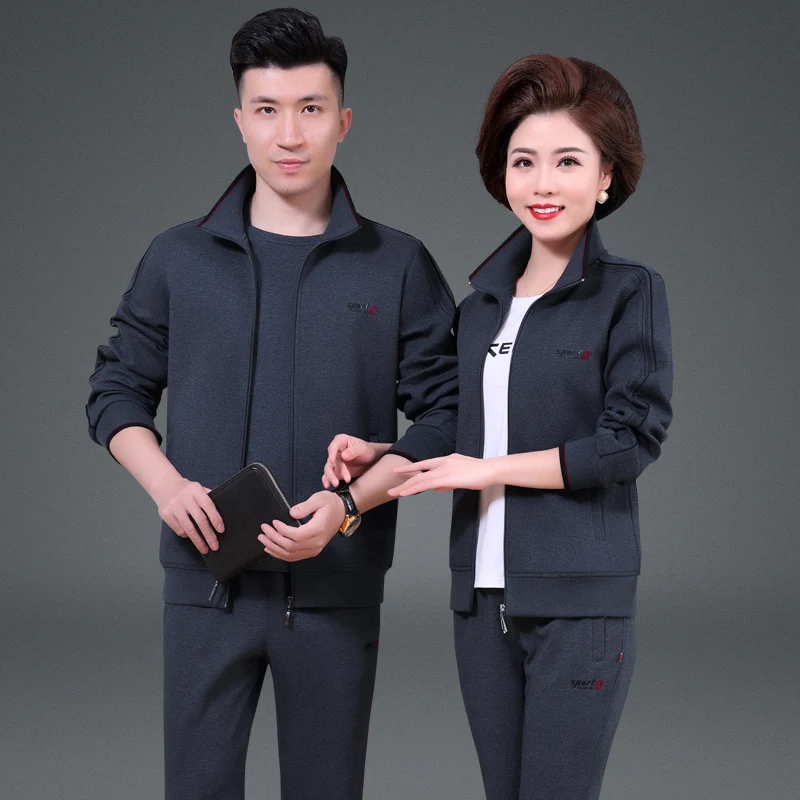 

Middle-aged And ly Sports Suit Men's Spring Autumn Dad's Casual Running Couple Set Women's Long Sve Long Pants Sweats...