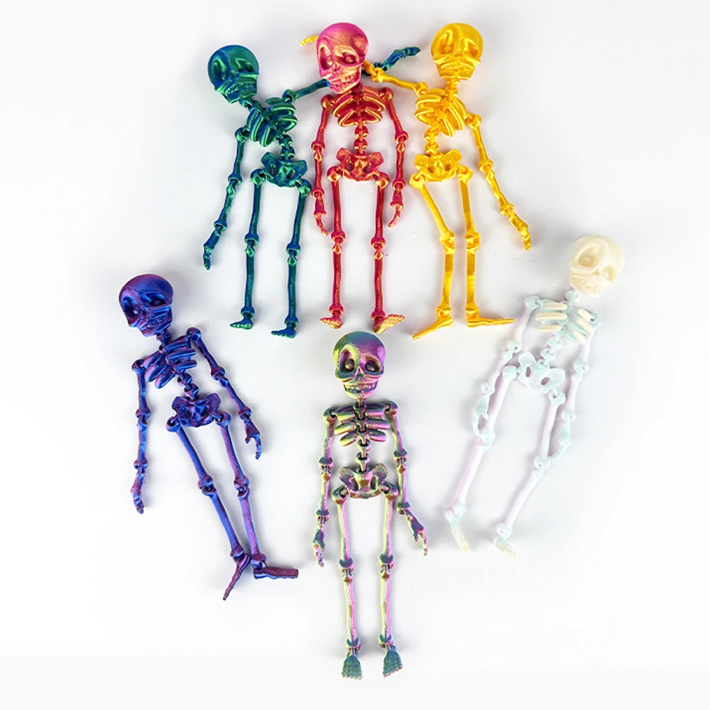 Cráneo con impresión 3D, pegatina creativa para refrigerador, juguete de Halloween para niños, figura de simulación, decoración del hogar, regalo de actividad conjunta