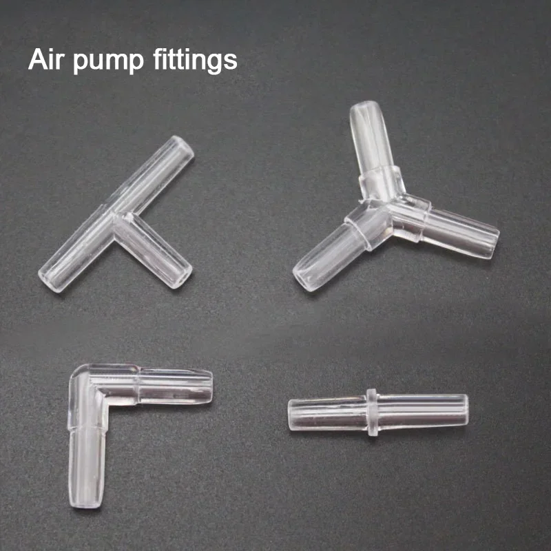 10Pcs Aquarium Airline Tubing Connectors Fish Tank Transparent Adapters for 3/16