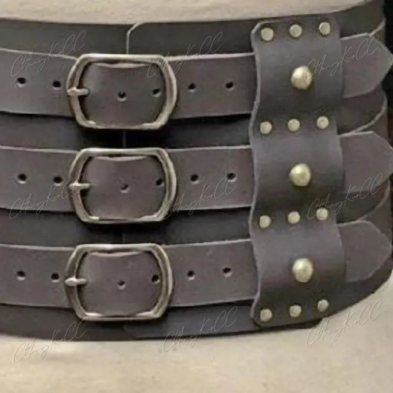 Cintura di armatura in pelle pirata vichingo medievale protezioni in vita Steampunk cintura con fibbia Vintage accessorio per Costume da uomo per Larp Cosplay